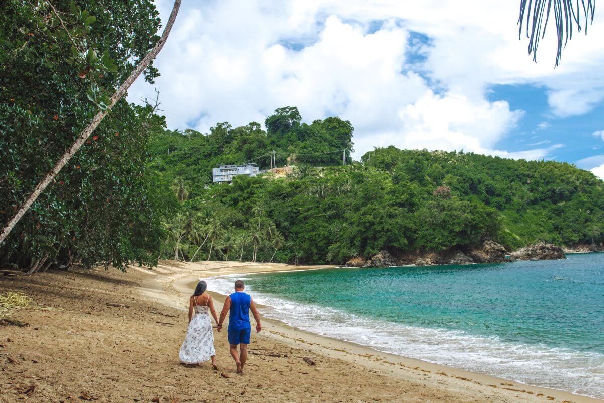 things to do in Tobago: Relaxing on Englishman’s Bay is one of the best things to do in Tobago because it's one of the prettiest bays and one of Tobago’s gems.
