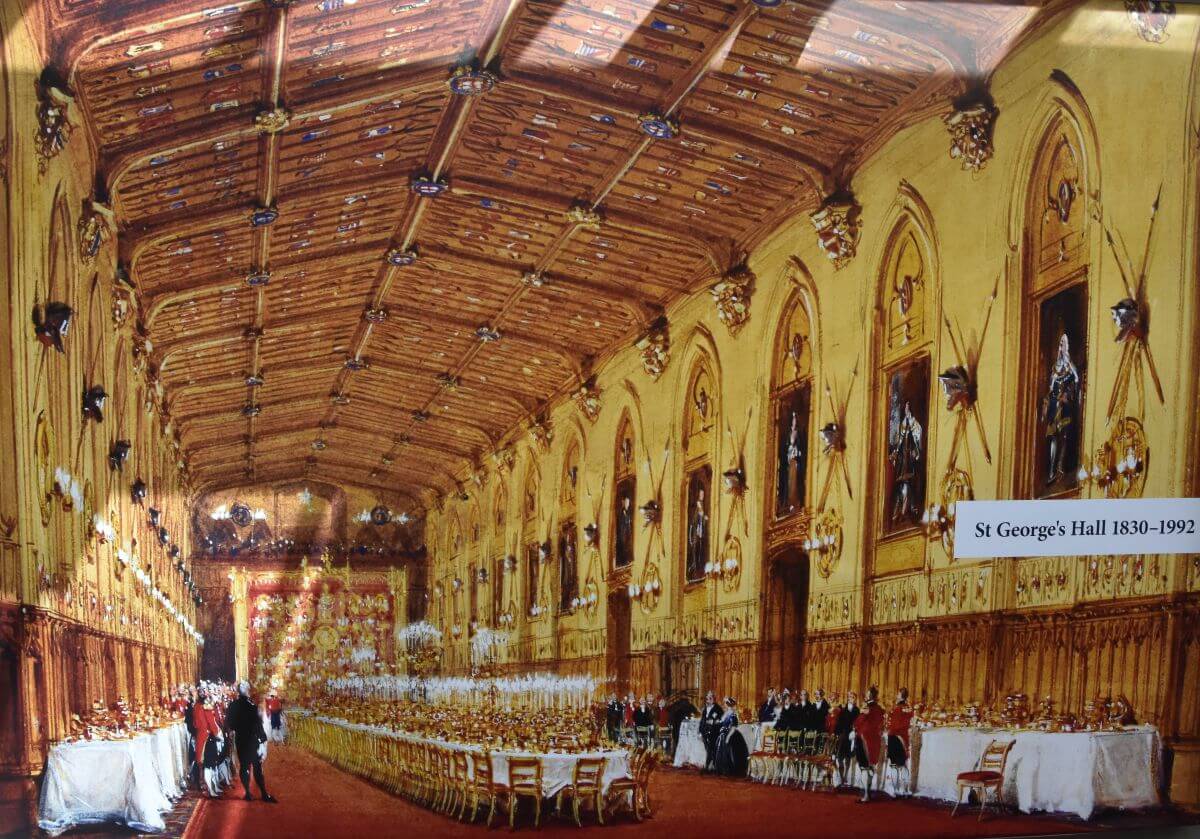 Windsor Castle facts - St George's Hall before 1992 fire
