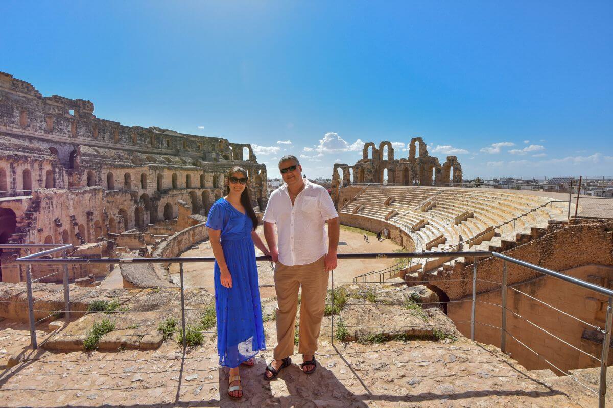 Travel Done Clever - Martina and Andrej in El Jem in Tunisia