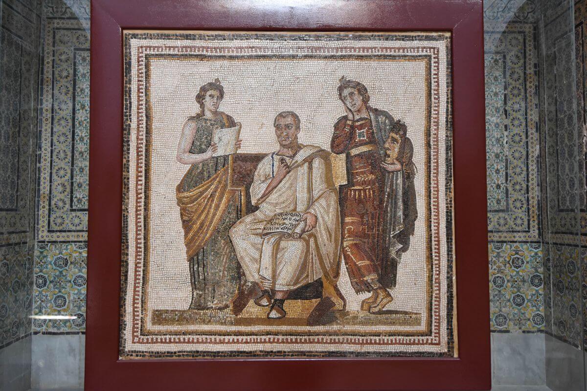 Bardo Museum Tunis - Virgil Mosaic detail