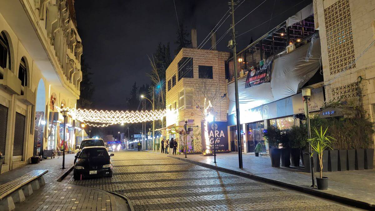 Rainbow Street at night