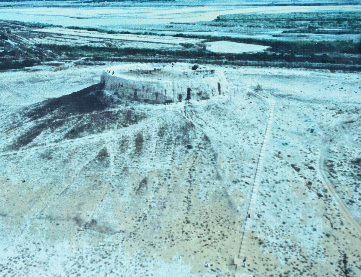 Aerial photo taken from an information board