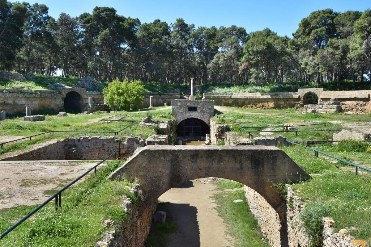 ruins of amphiteatre - one of the great entertainment buildings of Roman North Africa