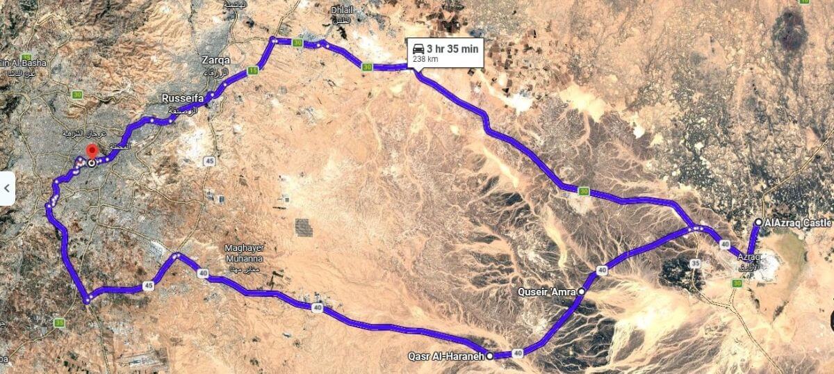 Desert Castles Jordan - visit in this order from Amman