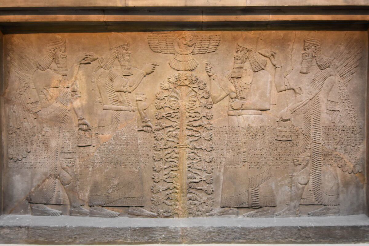 what to see at the British Museum - Assyrian sacred tree imagery